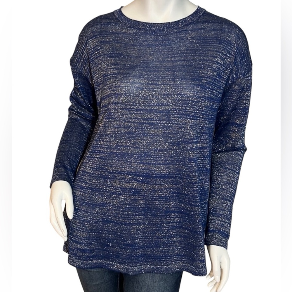 B6- medium blue long sleeve top size M MNG BASICS